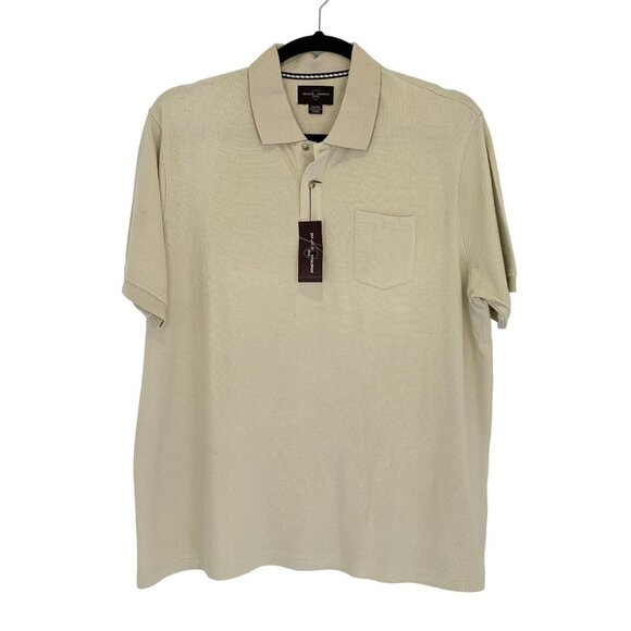 NWT Black Brown 1826 Short Sleeve Half Button Polo Shirt Oyster Men's Sz XXL - Picture 1 of 7